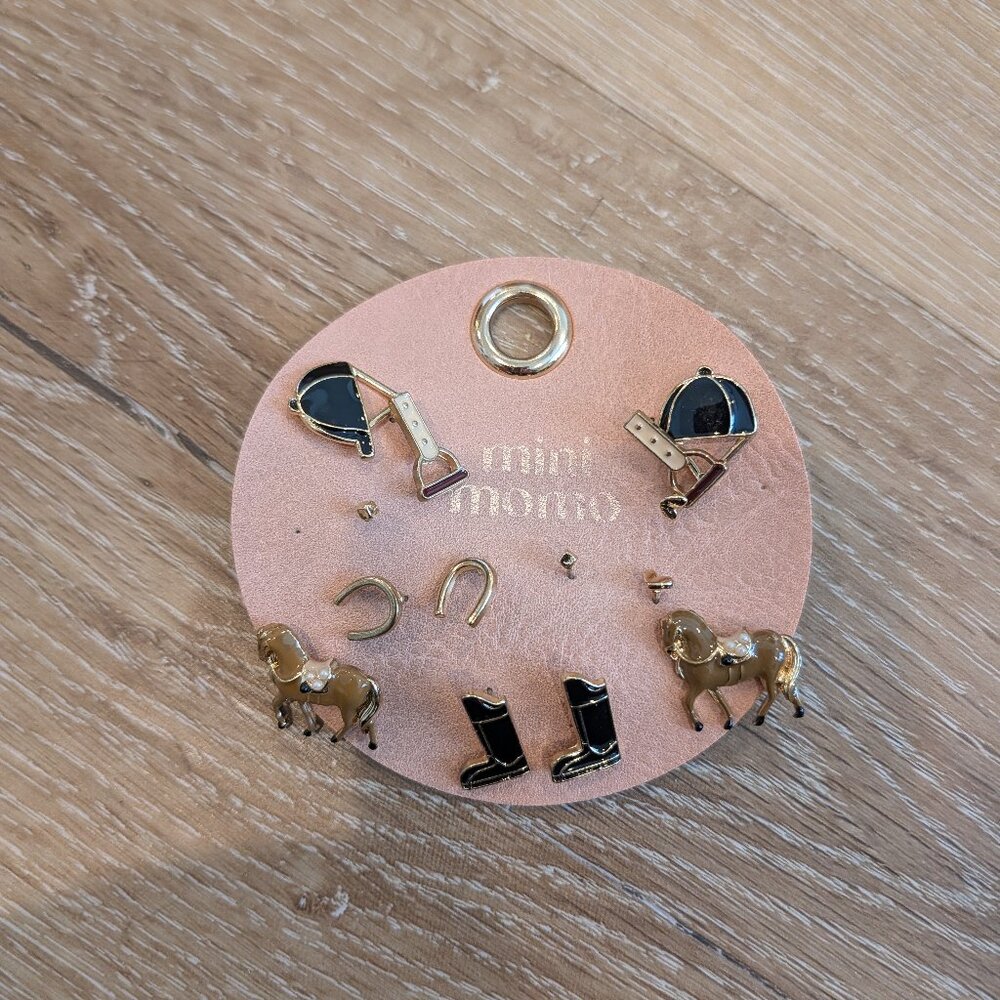 Mini Momo Horseback Riding Earrings